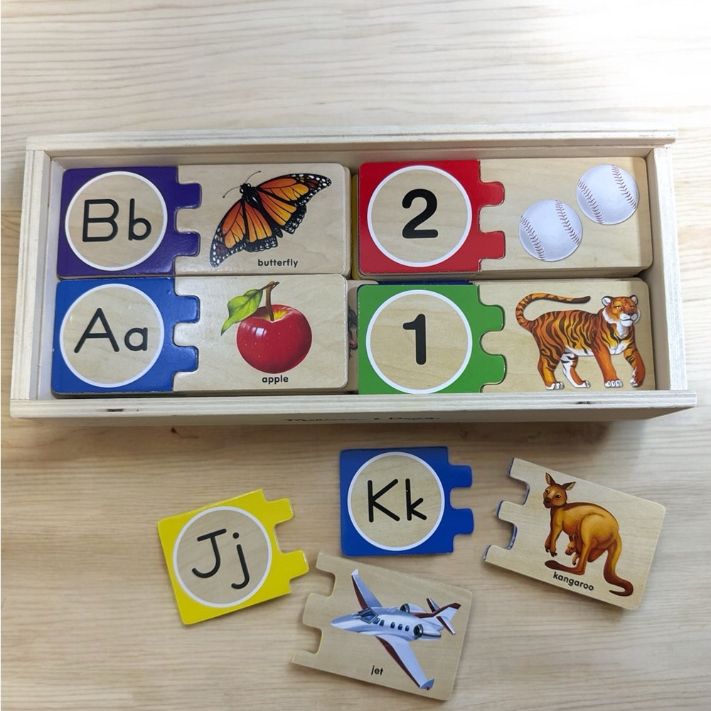Melissa and Doug Self Correcting Alphabet Letter Number Puzzle with Case